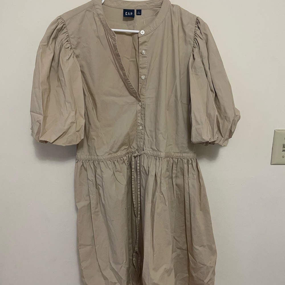 GAP Tan Puff Sleeve Sundress